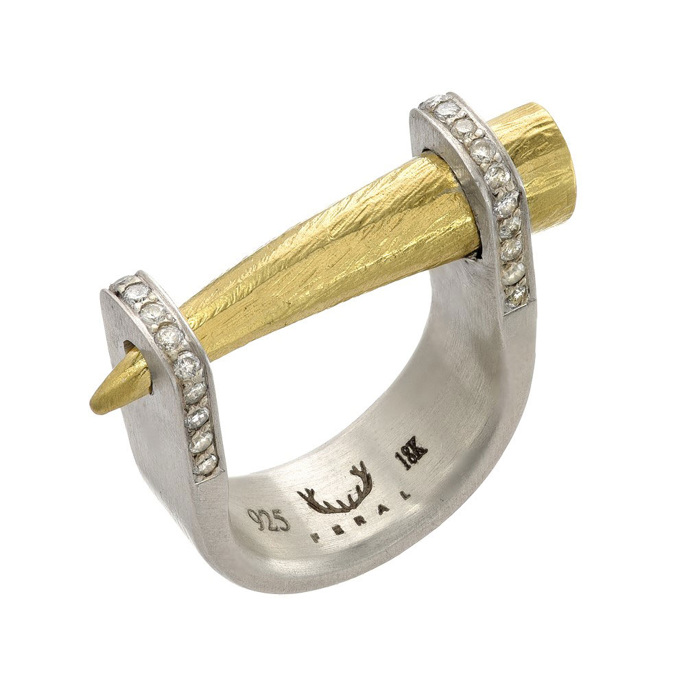 Gold Spike ring view